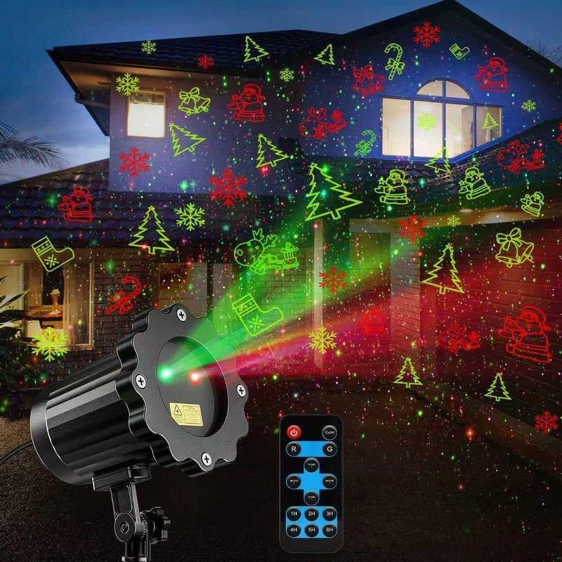 EH.DT Brighter Christmas Projector Lights Outdoor, Laser Light Projector with Remote, 8 Patterns Light Show Holiday Projector, Waterproof Christmas Decorations for Outside, Garden, Party, Home Decor - Image 1